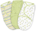 SwaddleMe by Ingenuity Original Swaddle, 100% Cotton, Improves Sleep & Calms Startle Reflex, 0-3 Months, 3-Pack - Busy Bees by SwaddleMe%C2%AE