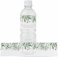 Personalized Water Bottle Labels with Choice of 30 Flower Styles - Choose Font and Pre-Made Phrases or Design Custom Text - LABELS ONLY (001 Eucalyptus, 2 inch (8.5x2")) by ThePaperedWedding