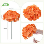 AVIVIHO 65pcs Fake Flowers Orange Hydrangea Artificial Flowers Bulk (Not Squished, No Steaming Need) Silk Flowers with Stems for Wedding Decor,Home,Baby Shower,Table Centerpieces Decoration - Image 4
