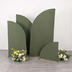 Efavormart Set of 4 Eucalyptus Sage Green Spandex Half Moon Arch Covers, Custom Fit Chiara Backdrop Slipcovers 2.5ft-7ft for Modern Botanical Staging - Image 6