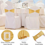 Spandex Gold Chair Sashes Bows 50 PCS Stretch Chair Cover Band - Image 3