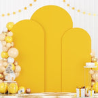FOTSHARER Gold Arch Cover Wedding 6FT 6.6FT 7.2FT Arch Spandex Cover Set of 3 Chiara Wall Covers for Arch Stand Fitted Stretchy Arch Backdrop Stand Cover Arch Fabric Backdrop Cover for Ornaments by FOTSHARER