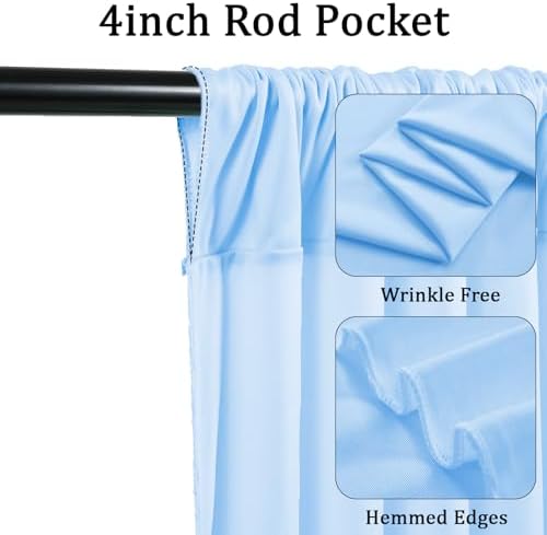 Backdrop Curtain 10x7ft, Gender Reveal Backdrop for Baby Shower, Wrinkle-Free Polyester Fabric Photo Backdrop Curtain, Blue, Pink, and White for Wedding and Party Decorations,5 Panels - Image 3