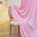 50×14 ft Pink Wrinkle Free Backdrop Curtain, Soft Silky Polyester Wedding Drapes 10 Panels 14ft Height Baby Pink Photo Backdrop Curtains for Parties Birthday Baby Shower Photography Background Cloth - Image 6