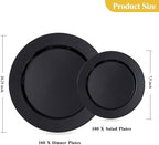 Goodluck 200PCS Black Plastic Plates, Heavy Duty Disposable Black Plates - Image 3