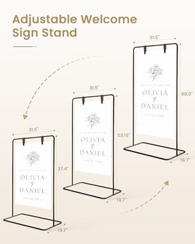 Black 2Pack Wedding Welcome Sign Stand, Easel Stand for Sign Poster - Image 3