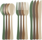 Kochorie 300 Pieces Woodland Plastic Silverware, Disposable Plastic Utensils, Heavy Duty Cutlery Set Heavyweight Flatware Includes Spoons Forks Knives for Birthday Wedding Forest Party Supplies by Kochorie