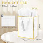 Addblu 28 Pack Bulk Luxury Gift Bags with Handles & 28 Tissue Papers - Image 2