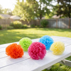 ibasenice 25pcs Tissue Paper Pom Poms - Tissue Paper Flowers for Fiesta Parties, Baby Shower Decorations, Flower Birthday Decorations - 10, 12, 14 Inch Colorful Party Decor - Image 4