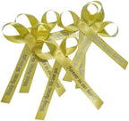 25 Personalized Ribbons Assesmbled Bows Custom Bridal Shower Favor Party Favors Wedding Bridesmaid Memorial Ribbons Funeral Baby Invitations Mis XV años Quinceanera (Yellow Ribbon) - Image 5