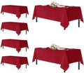 sancua Rectangle Tablecloths Table Cloth, 60x120 Inch 6 Pack, Christmas Red by sancua