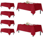 sancua Rectangle Tablecloths Table Cloth, 60x120 Inch 6 Pack, Christmas Red by sancua