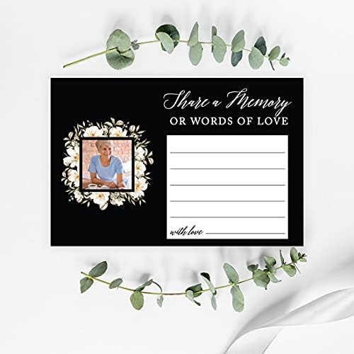 Andaz Press Personalized Share a Memory Cards, Ivory Floral Custom Photo 4" x 6" Cards for Wedding, Birthday, Funeral, Celebration of Life, Retirement, Graduation, Going Away, Life Memories, 52-Pack - Image 2