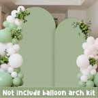 Sage Green Arch Backdrop Covers Set of 2(7.2Ft, 6Ft), Spandex Fitted Chiara Arch Stand Covers Backdrops for Wedding Baby Shower Birthday Graduation Photo Booth Props(Only Cover) - Image 4