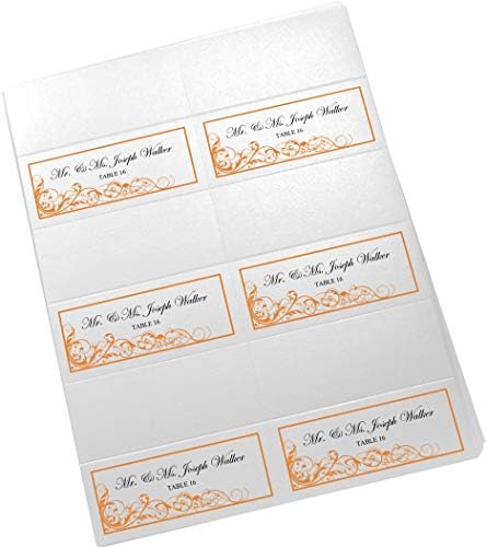 Scribble Vintage Swirl Printable Place Cards, Orange, Set of 150 (25 Sheets - Image 4