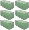 6 Packs Sage Green Spandex Table Cloths 6 Foot, Fitted Stretch Table Cover with Skirts 30x72 Inch, Wrinkle-Free Floor Length Tablecloths Rectangular for Weddings Parties Banquets Events Decorations by Shillance