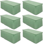 6 Packs Sage Green Spandex Table Cloths 8 Foot, Fitted Stretch Table Cover with Skirts 30x96 Inch, Wrinkle-Free Floor Length Tablecloths Rectangular for Weddings Parties Banquets Events Decorations by Shillance