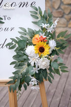Wedding Arch Faux Flowers Set of 2 Greenery Garland for Wedding Decor Ceremony and Reception Backdrop Decoration (Sunflower) - Image 4