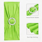 50 Stretch Spandex Light Green Chair Sashes for Wedding Chair Bows Bands with Slider Buckles Fitting Party Feast Banquet Restaurant Event Bridal Baby Shower Decoration - Image 3
