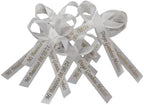 25 Personalized Ribbons Assesmbled Bows Bridal Shower Favor Party Favors Custom Wedding Ribbon Bridesmaid Memorial Ribbons Funeral Baby Invitations Mis XV años Quinceanera (White) - Image 6