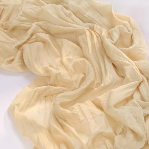 Champagne Cheesecloth Table Runner Farmhouse Fall Table Runner 10ft, 8 Pack - Image 4