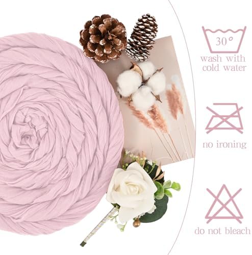 Showgeous 16 Pack Pink Cheesecloth Table Runner 17 x 108 Inch - Image 3