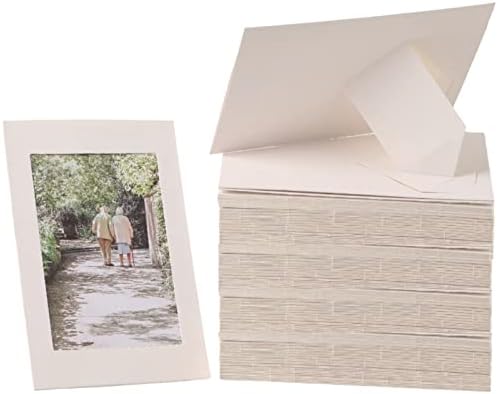200 Pack Standing Paper Picture Frames 4x6,Cardboard Photo Frame with Easel,Paper Photo Frame Cards,Gallery Frames Bulk For Back to School Teacher Appreciation Wedding Birthday Classroom Craft DIY, White by Litpoetic