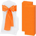 60 PCS Orange Satin Chair Sashes, 7 x 108 Inch by REWOMC