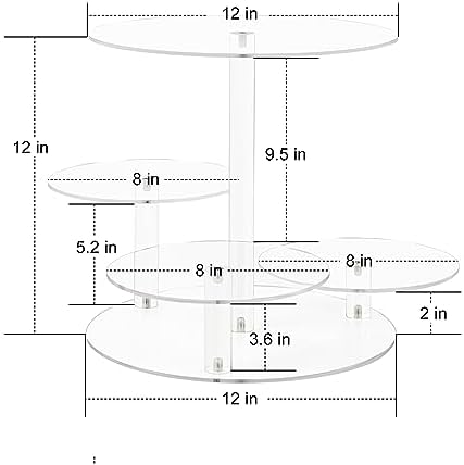 4 Tier Clear Cake and Cupcake Stand Combo for Birthday Party Decor, Acrylic Cupcake Tower Stand for 50 Cupcakes, Cupcake Holder Dessert Pastry Display for Wedding Baby Shower Tea Party - Image 3