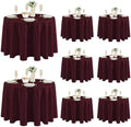 Fitable 8 Pack Burgundy Tablecloths 120 Inch Round for 48"-96" Tables by Fitable