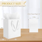 Ethhqu 30 Pack Medium White Gift Bags with Handles & 30 Tissue Papers - Image 2