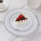 Goodluck 200PCS Silver Plastic Plates,Heavy Duty Disposable Silver Plates with 100 10.25 inch Dinner Plates and 100 7.5 inch Dessert Plates, Disposable Plates for Party, Holiday, Wedding (Pack of 2) - Image 6