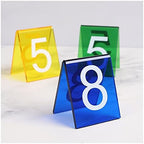Acrylic Table Numbers, Tent Style Table Signs, Set of 6 Colorful Panel Desk Signs, Best for Rustic Receptions, Banquets Cafés Restaurants Hotel(Red 19 24) - Image 5