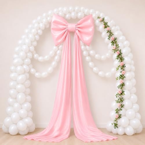 Giant Pink Bow with 100 Balloons Flower Vine for Wedding Backdrop - Image 2