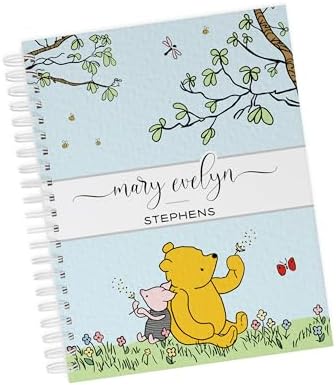 Personalized Baby Memory Book - Hardcover First Year Album Customized with Baby’s Name - Prompted Baby Journal (Pooh & Piglet) by Charmbooks