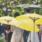 Koyal Wholesale 32" Yellow Paper Parasol Umbrella 4 Pack, Large Paper Umbrella Bulk, Paper Parasol Wedding Umbrellas, Yellow Parasol Umbrella Bridal Party Decor Photo Props, Sun Parasols for Shade - Image 4