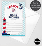 Pack of 30, Boy/Boy Baby Shower Party Collection, Baby Shower Invitation Cards, Fill in the Blank Invites WIth Envelopes, Pirates Theme Party Supplies - Image 2