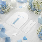 15 Pcs Table Numbers with Stands, 1-15, 5"x7", Dusty Blue - Image 4