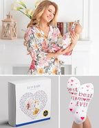 Mommy and Me Robe and Swaddle Set | Maternity Robe Matching Baby Girl, Boy - Image 6