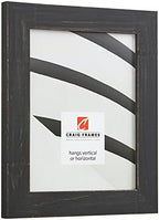 Craig Frames 14x14 Black Picture Frame Matted to 5x7, Rustic Wall Decor - Image 2