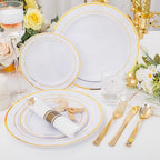 DaYammi 210PCS Gold Plastic Dinnerware Set for 30 Guests - Image 4
