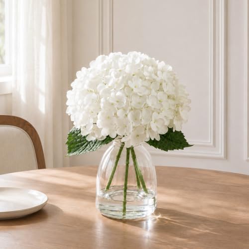 Hydrangea Artificial Flowers in Vase Fake Flowers for Home Decor - Image 6