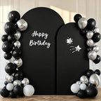 2 Set-6.6FT, 5FT Black Arch Backdrop Cover,Spandex Fitted Wedding Arch Stand Covers Round Top Chiara Arch Backdrop Stands Cover for Birthday Parties Banquet Photo Background Decoration by WishCare