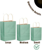 qiqee 100-Packs Light Blue Paper Gift Bags with Handles Bulk 8.26"×6"×3.15" Small Size Gift Bags Multiple Uses - Image 4