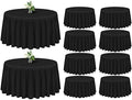 Showgeous 120 Inch Black Round Tablecloths, Polyester Table Covers by Showgeous