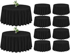 Showgeous 120 Inch Black Round Tablecloths, Polyester Table Covers by Showgeous