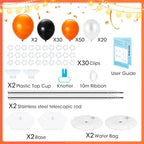 Balloon Column Stand with 102Pcs Balloons, Halloween Balloon Column Kit Set of 2, Metal Balloon Tower Stand with Base for Floor, Height Adjustable from 1.57 to 7 Ft, For Party Decorations - Image 2