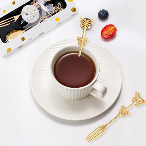 16 Pack Mini Spoon and Fork Sets for Tea Party Wedding Guest Souvenir Gift - Image 4