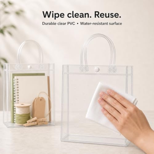 Dobafun Clear Gift Bags with Handles, 55 PCS Clear Goodie Bags with Ribbon - Image 5