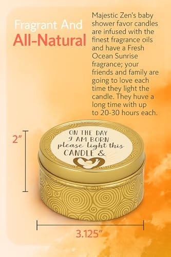 Majestic Zen Baby Shower Candle Favors Gift Set |9-Pack Neutral Scented Soy Wax Candles with Fresh Baby Powder |Long Lasting 40 Hour Burn |Unique Gender Reveal Party Favors & Baby Shower Decorations - Image 4